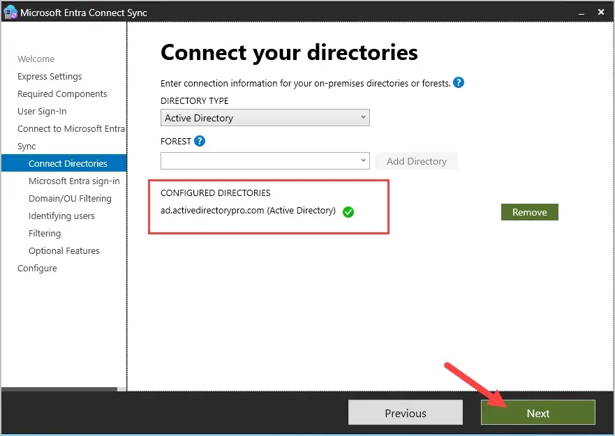 configured directories