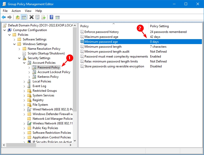Enable Microsoft Entra password reset for on-premises minumum password age