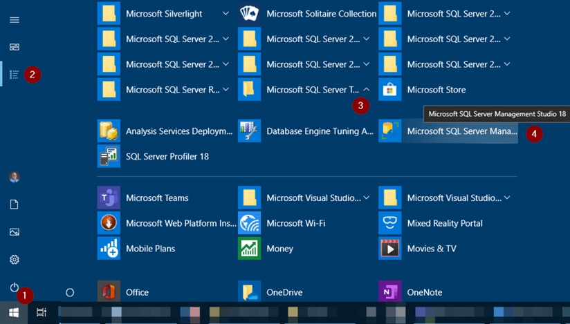 Start SQL Server Management Studio (SSMS) from Shortcut