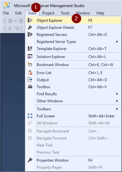 Show Object Explorer