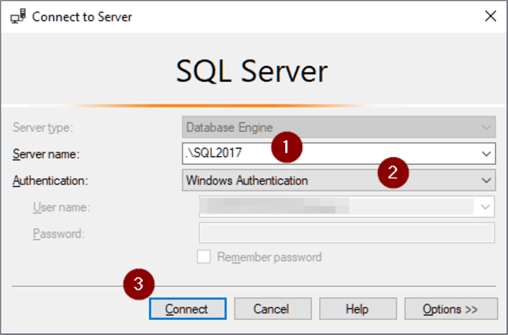 Connect to Database Engine