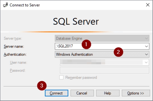 Connect to Database Engine
