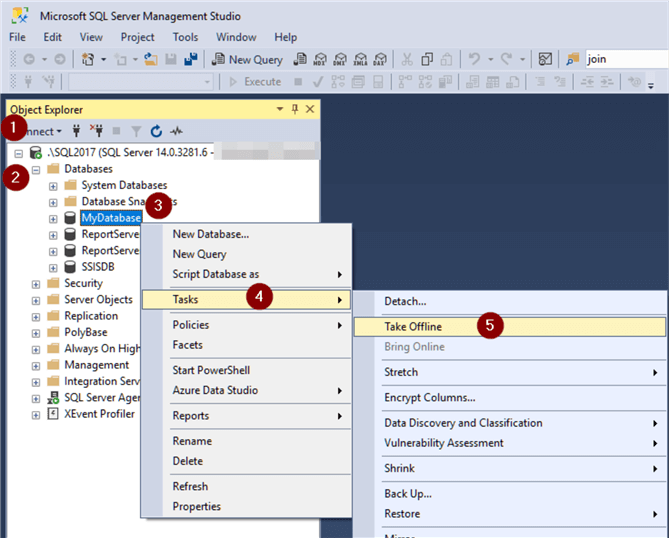 Start Database Offline