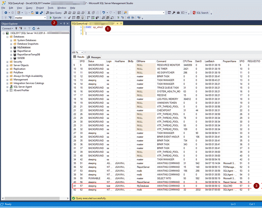 Look for connections in database