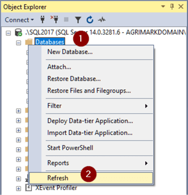 Refresh Databases list